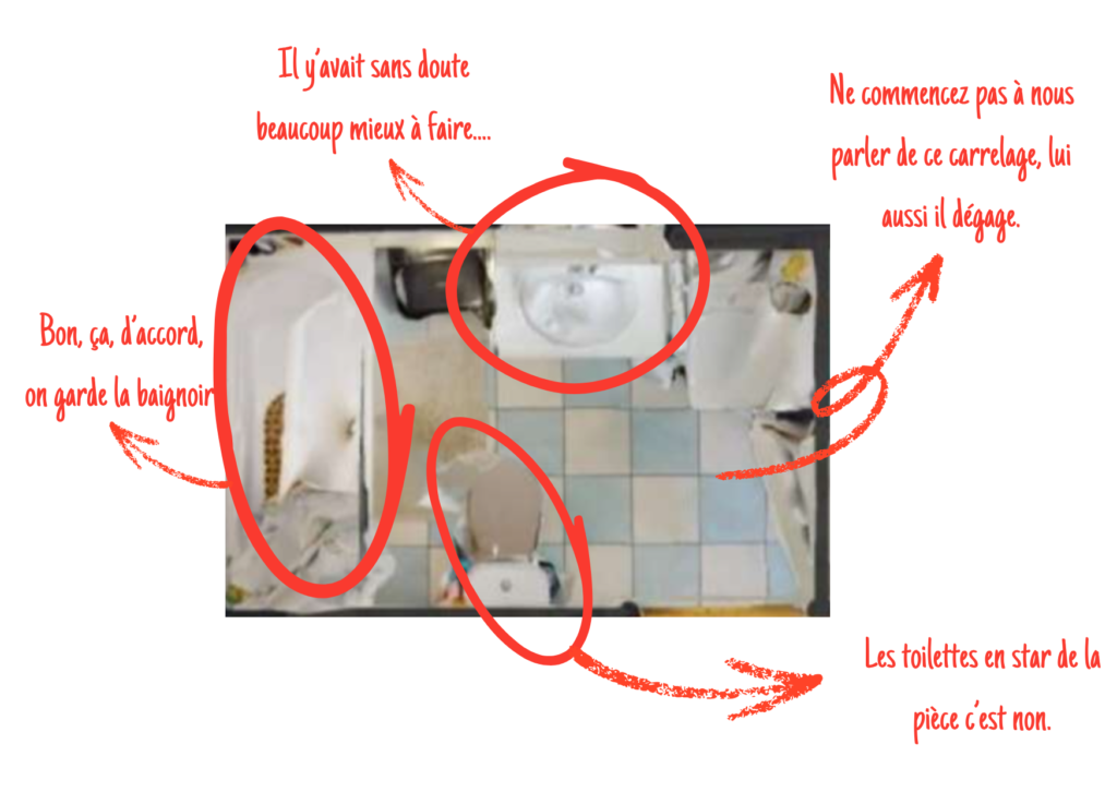 Nous avons de grands projets pour cette salle de bain, et est ce que ce ne serait pas NOTRE PROOOOOOJET ?